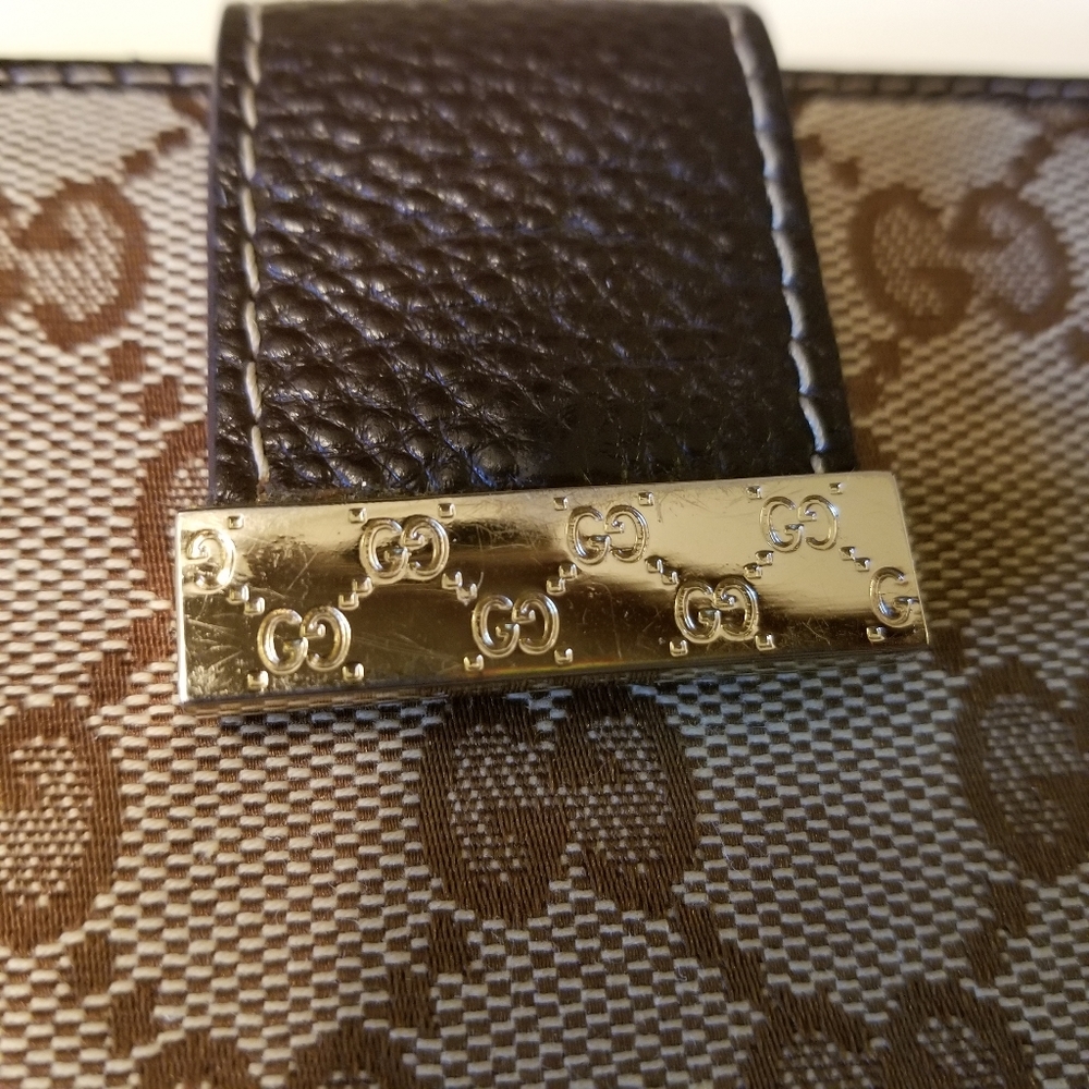 🚫*SOLD*Gucci GG leather/canvas continental wallet - Picture 6 of 9